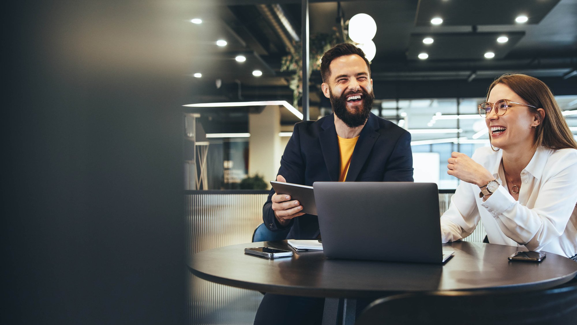 Professional with tablet